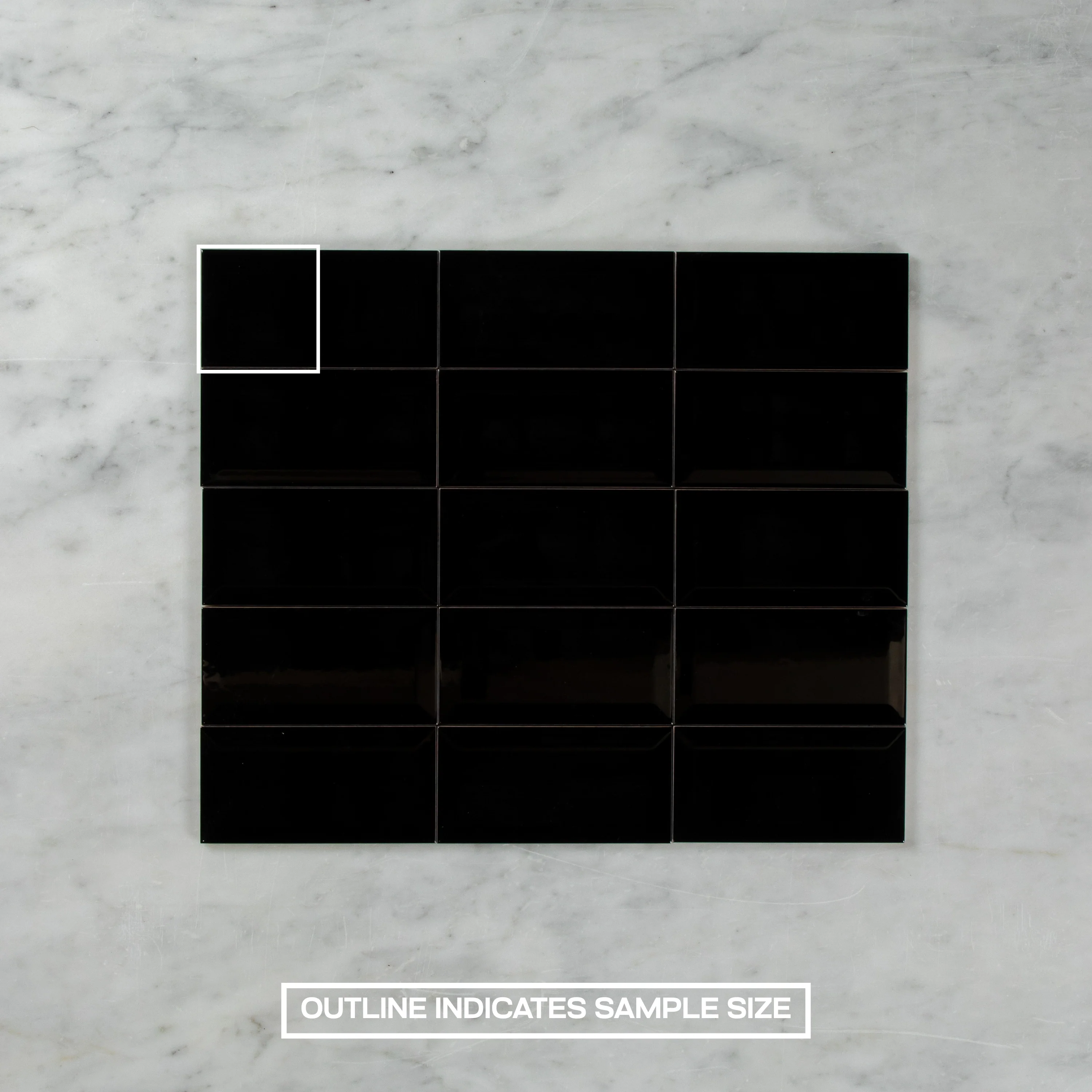 Black Gloss Subway Bevelled - Image 4