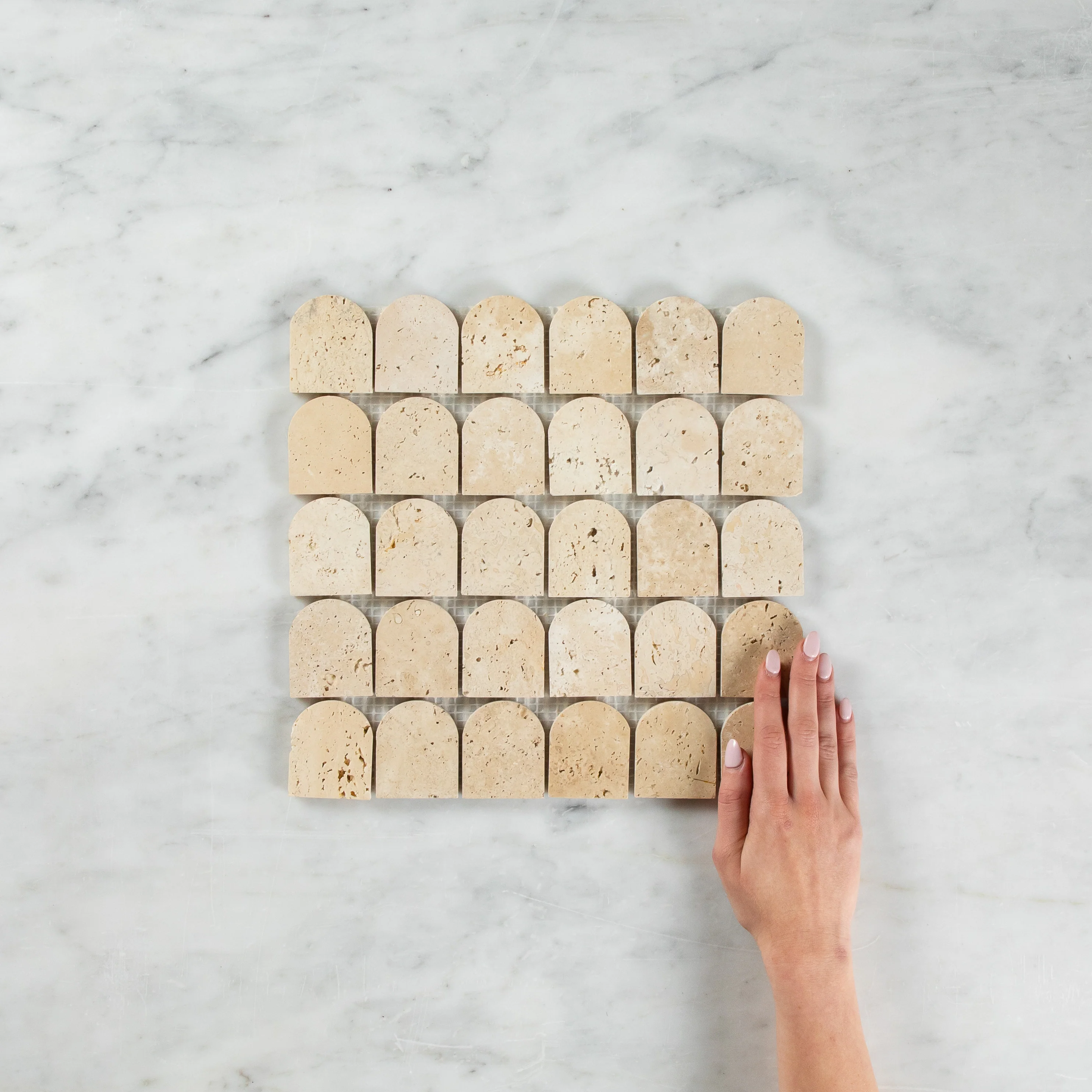 Mini Arch Mosaic Travertine - Image 6