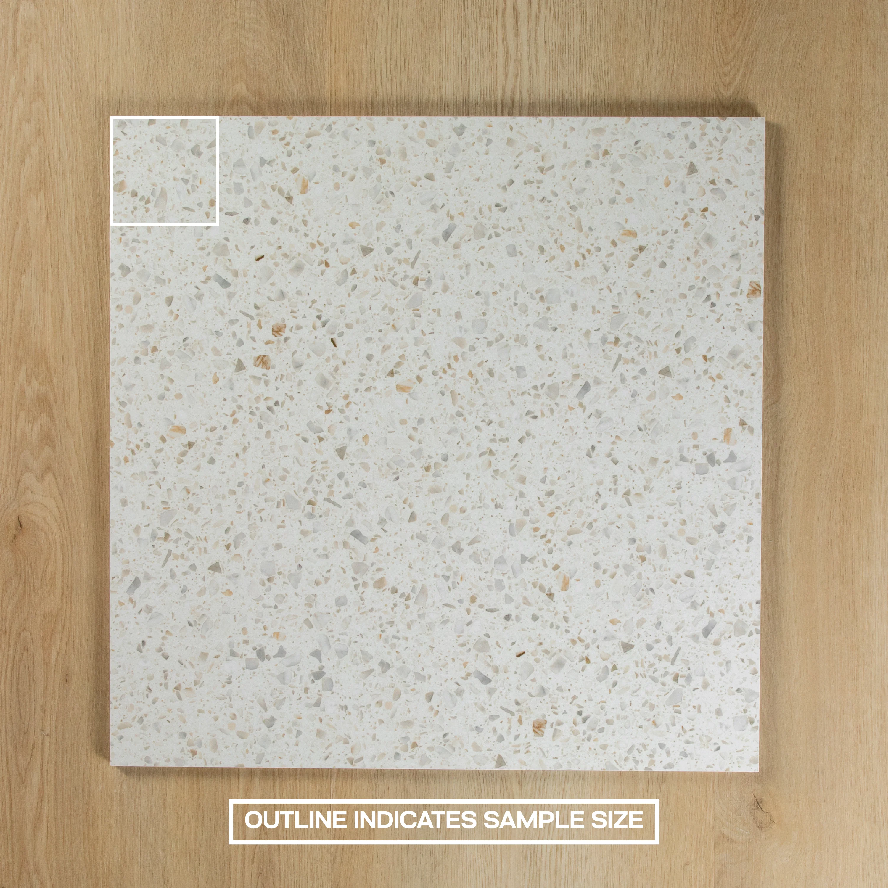 Terrazzo Carving Warm White Matte - Image 4